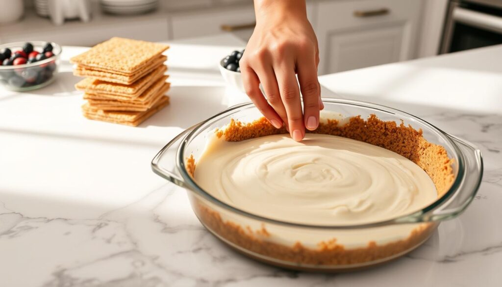 Philadelphia no Bake Cheesecake preparation